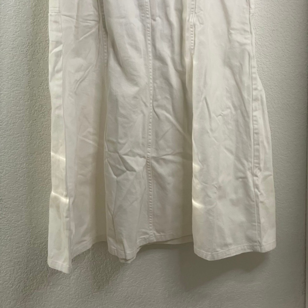 Sundance White Denim Dress Size 16 Sleeveless V Neck Midi with Belt Pockets - Picture 10 of 14